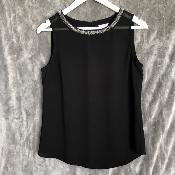 Guess Sheer Top with Beaded Neck - Picture 2 of 8